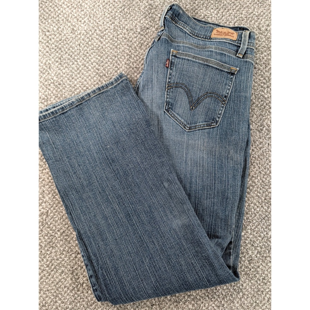 Levis 529 Curvy Boot Cut Jeans Womens 14 Medium Wash Denim Mid Rise Stretch